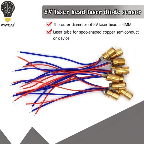 WAVGAT 10PCS 5V 650nm 5mW Adjustable Laser Dot Diode Module Red Sight Copper Head Mini Laser Pointer ► Photo 1/6