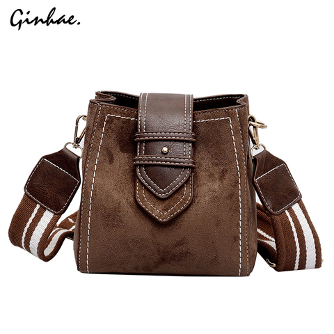 Fashion Thread Faux Suede Women Crossbody Bag Famous Brand Designed Wide Strap Shoulder Bag High Quality Ladies Messenger Bag ► Photo 1/6