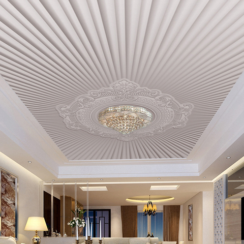 Custom 3D Photo Wallpaper Modern European Style Embossed Pattern Living Room Ceiling Fresco Wallpaper Mural Papel De Parede 3D ► Photo 1/6