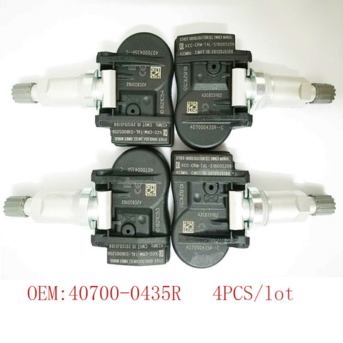 4pcs 433MHZ 40700-0435R S180052064Z TPMS Tire Pressure Sensor For Renault Megane Laguna Fluence Latitude 407003743R 407000435R ► Photo 1/2