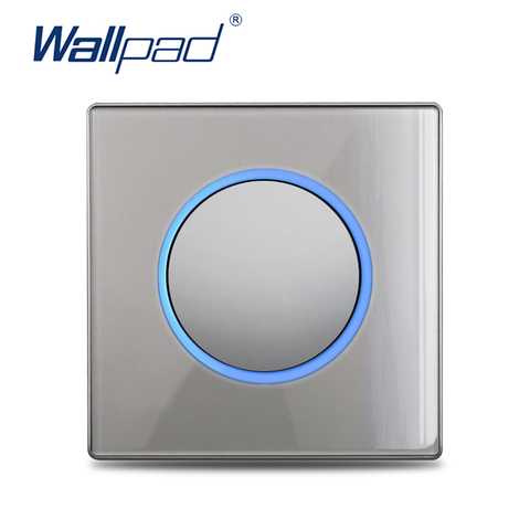 Wallpad 1 2 3 4 Gang Wall Light Switch Crossover Pass Through Grey Glass Curtain Impulse Dimmer 45A Switch LED Indicator ► Photo 1/6