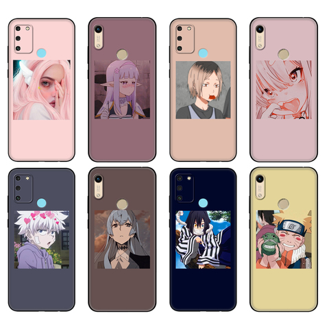 Black tpu Case For Huawei Honor 8a Prime 8s Prime 9 Lite honor 9A 9C 9X Premium 9x Pro 9S Case Cover Anime icons ► Photo 1/6