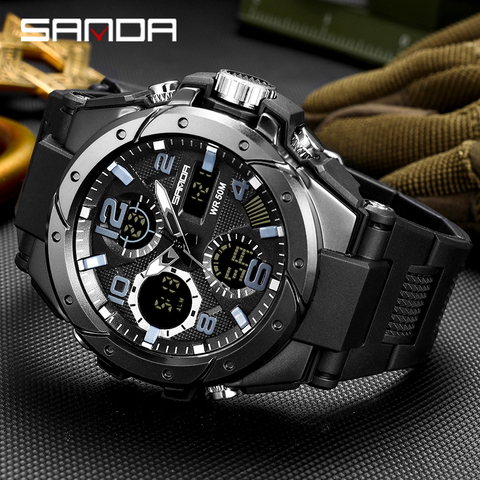 SANDA Sport Men Wrist Watch Top Brand Luxury 2022 Military Quartz Watch For Men Waterproof S Shock Male Clock relogio masculino ► Photo 1/6