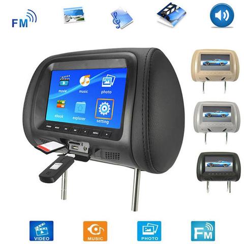 Universal 7 Inch Car Headrest Monitor Rear Seat Entertainment LCD Display Remote Control MP5 Player Monitor Car Accessories ► Photo 1/6