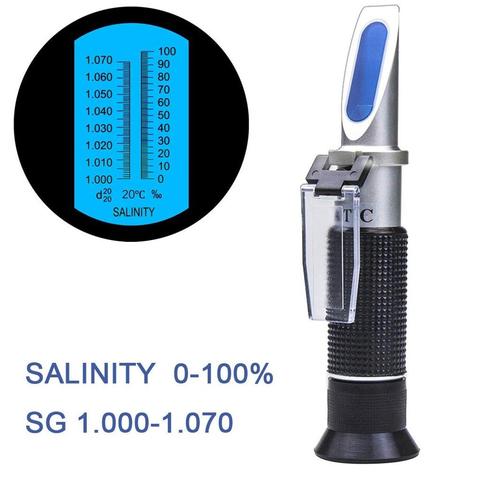 Seawater Refractometer RHS-100ATC 0-10% Salinity 1.000-1.070 Salt Specific Gravity Seawater Salinometer For Aquarium ► Photo 1/6