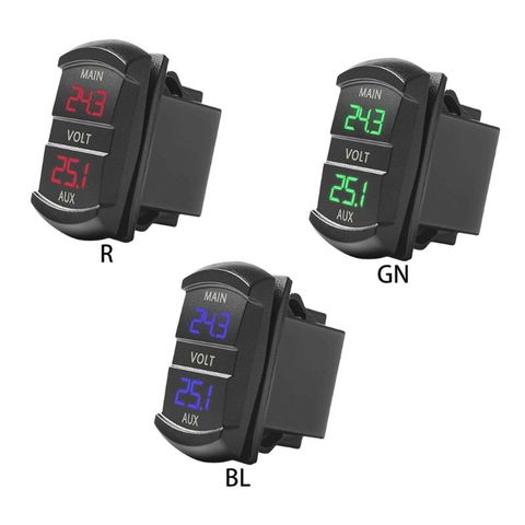 Dual Voltmeter Voltage Battery Monitor LED Display Indicator 12V-24V Car Boat ► Photo 1/6