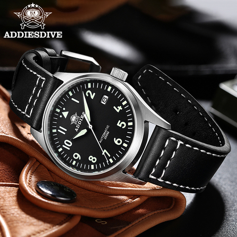 Diver Mechanical Dive Watch For Men Leather Sapphire Crystal Business Men's Pilot Watch NH35 Automatic Watches 200M Waterproof ► Photo 1/6