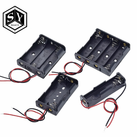 1pc AA Size 5 Battery Storage Box Case Holder Leads With 1 2 3 4 Slots Container Bag DIY Standard Batteries Charging ► Photo 1/5