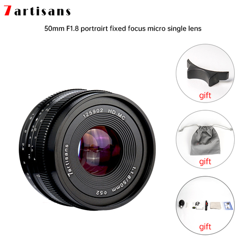 7artisans 50mm f1.8 Large Aperture Portrait Manual Focus Micro Camera Lens Fit for Canon eos-m Mount E-Mount Fuji FX-Amount ► Photo 1/6