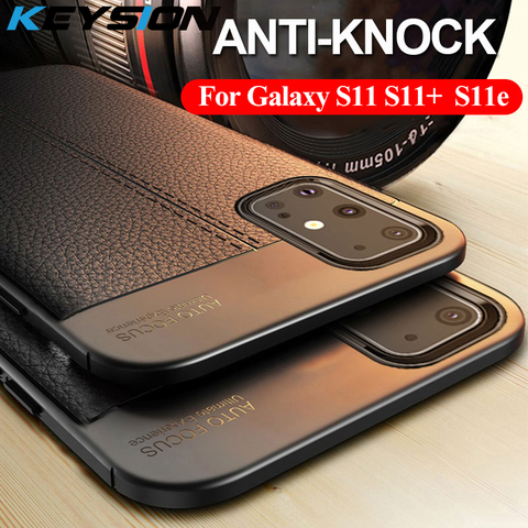 KEYSION Shockproof Case for Samsung Galaxy S20 S20 Ultra Carbon Fiber Soft Silicone Phone Cover for Samsung S10 S20 Plus S9 A50 ► Photo 1/6