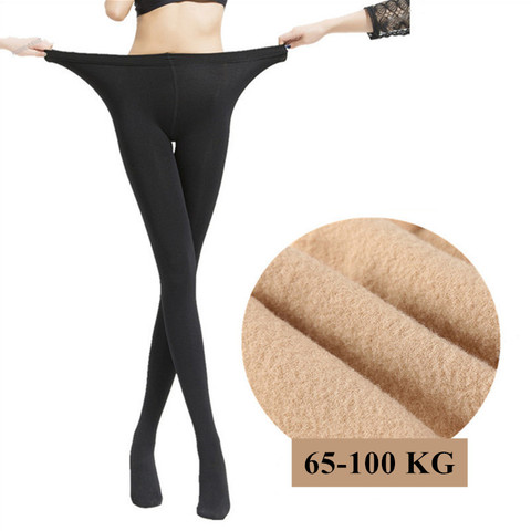 DOIAESKV Women Tights Plus Size 120D Autumn Warm Winter Fleece Pantyhose High Waist Female Stretchy Slim Skinny Thick Tights ► Photo 1/6