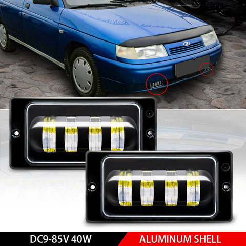 Fog Lamp Assembly Led Car front Fog Lights for lada 2110 -2117 Fog Lights Bumper Lamps kit ► Photo 1/6