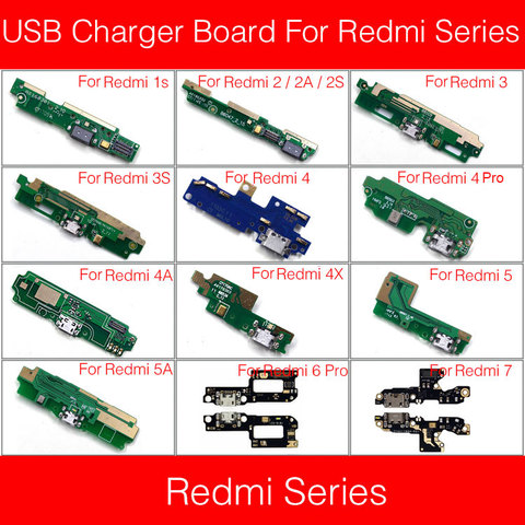 Charging USB Jack Port Board For Xiaomi Redmi 1s 2 2s 2A 3 3S 3X 4 4A 4X 5 5A 6 6A 7 7A 3G/4G Pro Plus USB Charger Flex Cable ► Photo 1/6