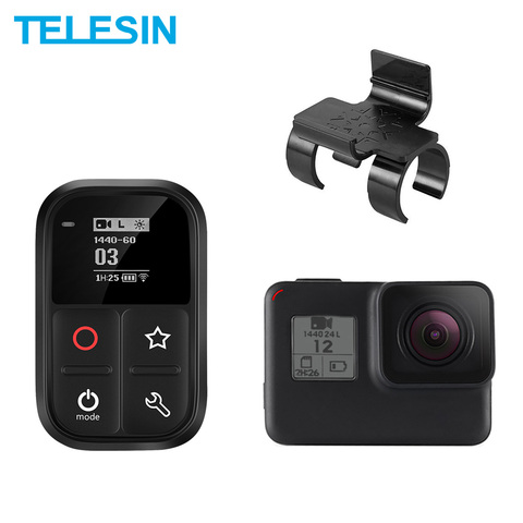 TELESIN 80M Wifi Remote Control Self-luminous OLED Screen With Set and Shortcut Key For GoPro Hero 8 7 6 5 4 Session ► Photo 1/6
