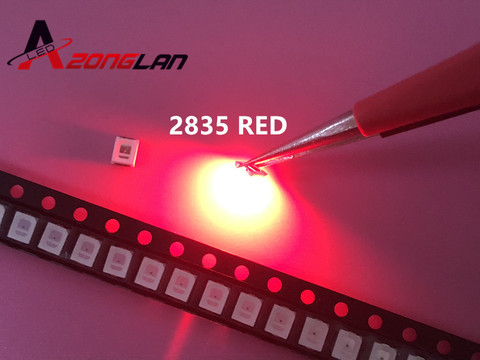 100PCS 12-20LM 2835 Red SMD LED 0.2W high bright light emitting diode chip leds 620-625NM PLCC-2 60Ma SMD/SMT 3528 Red ► Photo 1/2