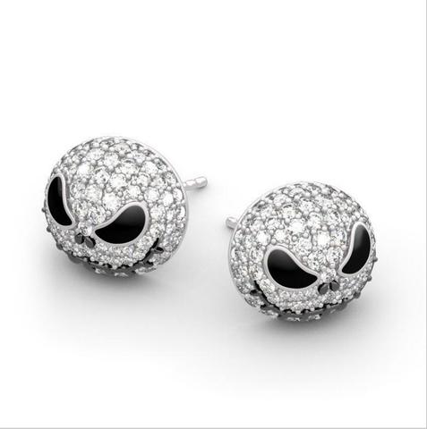 2022 New Jack Skull Pumpkin Stud Earrings Circle Crystal Nightmare Before Christmas Cartoon Gothic Punk Party Women Jewelry Film ► Photo 1/6