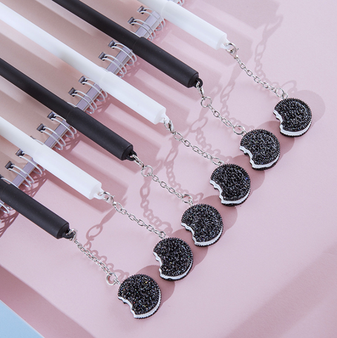 1Pc Lytwtw's Creative Cute Kawaii Biscuit Pendant Gel Pen Oreo Stationery Novel School Office Supply Sweet pretty lovely funny ► Photo 1/6