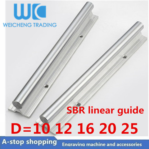 2pcs Linear Guide Rail SBR10 SBR12 SBR16 SBR20/25 100-1150mm Fully Supported Linear Rail Shaft Rod For CNC Parts D10/12/16/20mm ► Photo 1/5