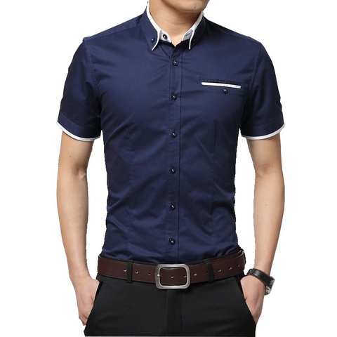 TFETTERS New Arrival Brand Men's Summer Business Shirt Short Sleeves Turn-down Collar Casual Shirt Shirt Men Shirts Big Size 5XL ► Photo 1/6