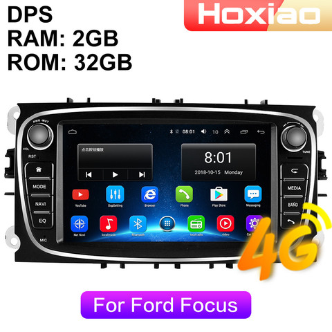 4G Android 8.1 2 Din Car Radio multimedia video player For Ford Focus S-Max Mondeo 9 Galaxy C-Max navigation GPS audio 2din ► Photo 1/6