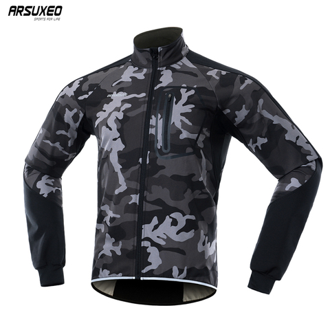 2022 Men Winter Thermal Softshell Cycling Jacket Windproof Waterproof Bike Jacket MTB Coat Bicycle Clothing Reflective BG011 ► Photo 1/6