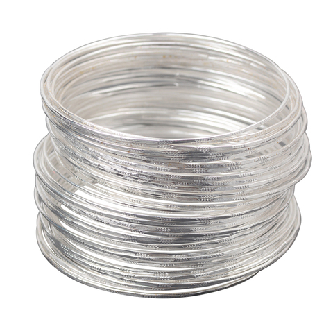 50 Bulk Silver Color Ultrathin Hoop Bangle Bracelet Cuff Wristband Loops Slim ► Photo 1/6