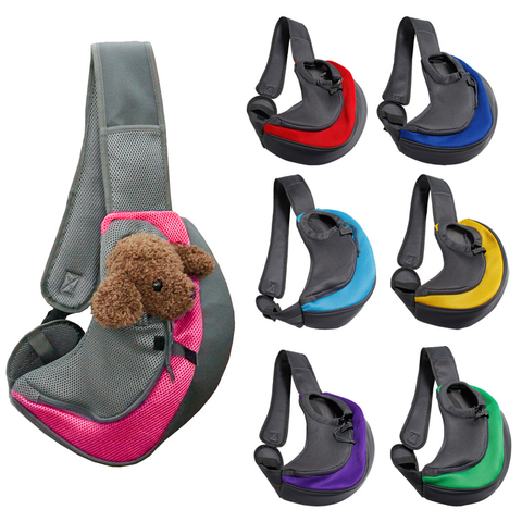 Outdoor Travel Pet Puppy Carrier Handbag Pouch Mesh Oxford Single Shoulder Bag Sling Mesh Comfort Travel Tote Shoulder Bag ► Photo 1/6