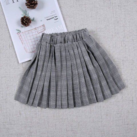 Mini Gray Striped Girls Skirts Kids 2022 Sweet Girls Pleated Skirts Kids Clothes for 2 3 4 6 8 10 12 Year Old OKS194005 ► Photo 1/6