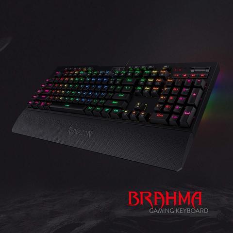 Redragon K586 Brahma RGB mechanical game keyboard, blue switch, 10 dedicated macro keys, convenient media control and removable ► Photo 1/6