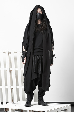 Diablo thin cloak personality cloak casual jacket male trendy gothic fake two over-the-knee robes ► Photo 1/6