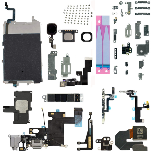 completely set parts for iPhone 6 front rear camera home button key charging dock power volume flex cable WIFI GPS loudspeaker ► Photo 1/6