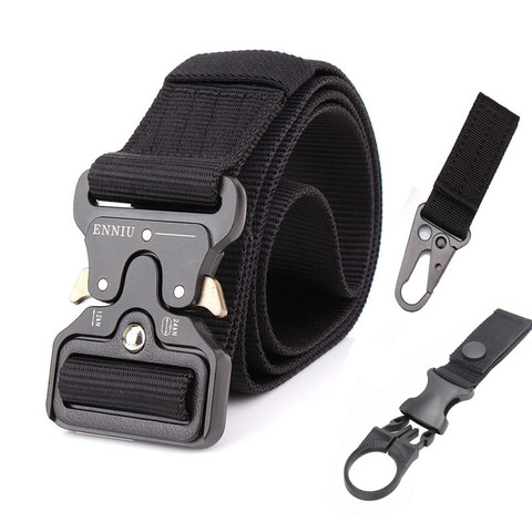 Nylon Tactical Belt Army Belt Men Outdoor Training Belts Black High Quality Easy Unlock Metal Military Buckle Belt ► Photo 1/6