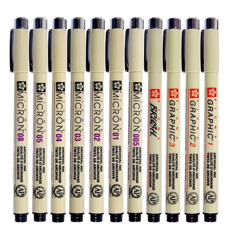 12 Colour Sketch Micron pen 0.5 mm Superior needle drawing pen Fine liner  Pigma Drawing Manga