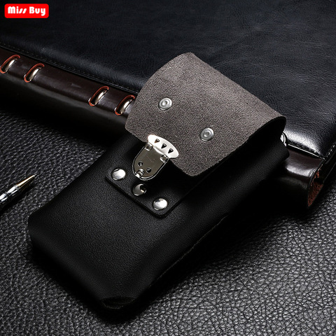 2022 Universal Phone Pouch For iPhone X 10 8 7 6 6S Plus Xr Xs Max Bag Belt Clip Holster Leather Case With Card Cell Phone Purse ► Photo 1/6