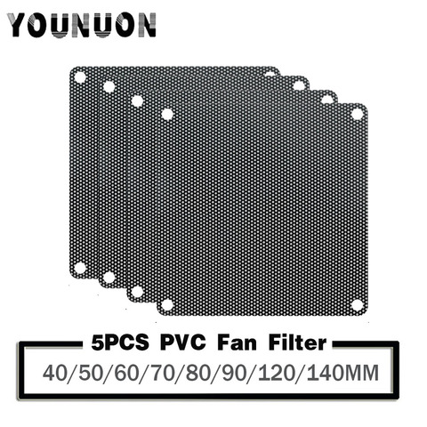 5Pcs 4cm 5cm 6cm 8cm 9cm 12cm 14cm Computer Mesh PVC PC Fan Dust Filter Dustproof Case Computer Mesh Cover Chassis Dust Cover ► Photo 1/6