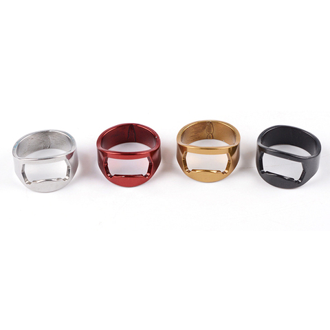 1PC Multi-function stainless steel Finger Thumb color ring shape beer bottle opener ring Diameter Chrome Keyring ► Photo 1/6