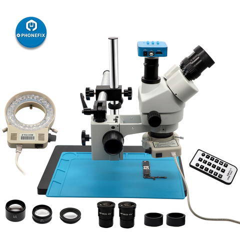 3.5-90X Simul Focal Zoom Trinocular Stereo Microscope VGA/14MP/16MP/21MP HDMI Camera for Phone Soldering Microscope ► Photo 1/6