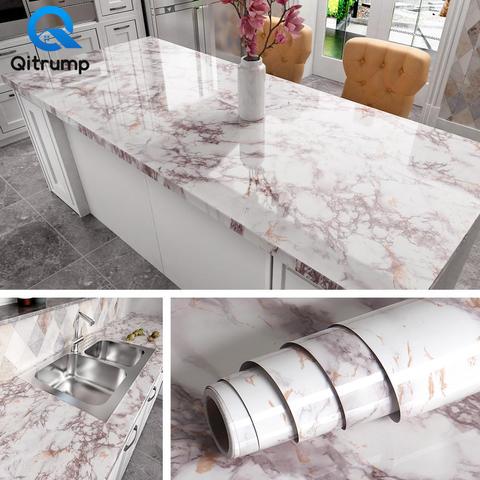 Waterproof Oil-proof Marble Wallpaper Contact Paper Wall Stickers PVC Self Adhesive Bathroom Kitchen Countertop Home Improvement ► Photo 1/6