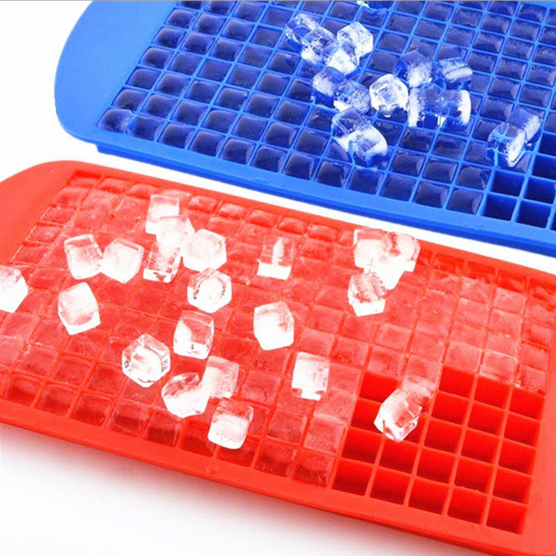 160 Ice Cubes Frozen Cube Bar Pudding Silicone Tray Mould Mold Tool Blue 