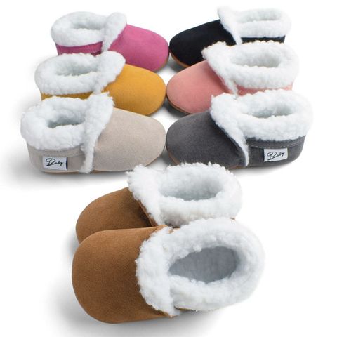Newborn Baby First Walkers Unisex Fleece Bootie Winter Warm Infant Toddler Crib Shoes Classic Floor Boots ► Photo 1/6