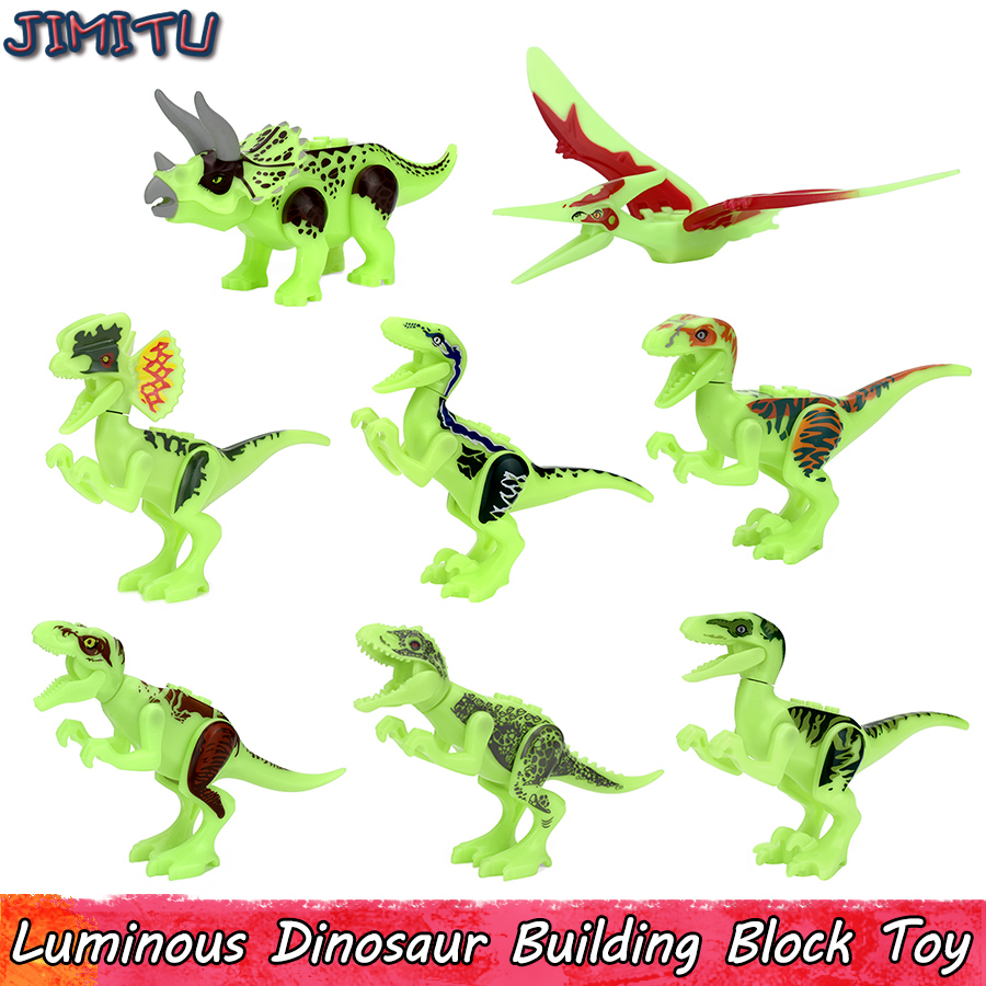 Dinosaur Jurassic World Figures stickers toy Glow in the Dark Luminous Toys 
