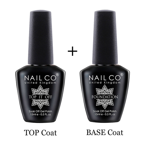 NAILCO Base And Top Coat Gel Nail Polish 15ml UV LED Lamp Semi Vernis Permanent Nail Art Soak off Hybrid Varnishes ► Photo 1/6