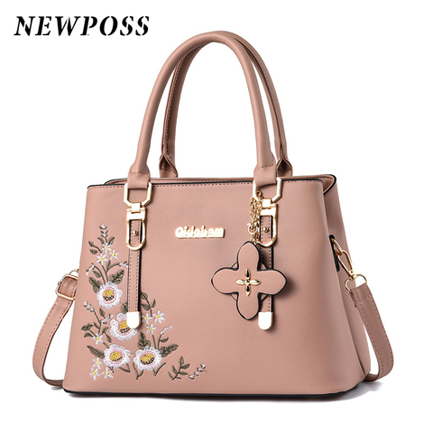 Newposs Famous Designer Brand Bags Women Leather Handbags 2022 Luxury Ladies Hand Bags Purse Fashion Embroidery Shoulder Bags ► Photo 1/5