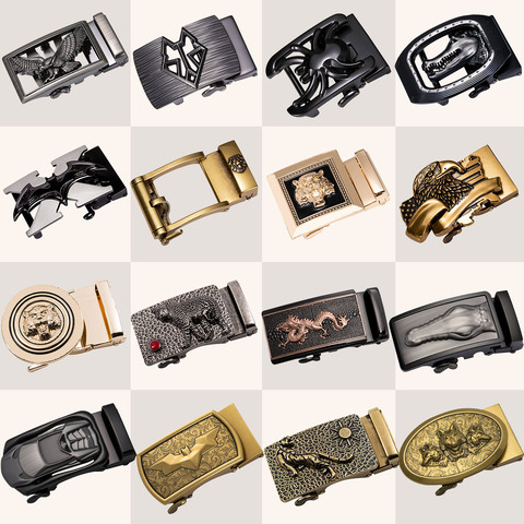 Fashion Men's Alloy Automatic Buckle Unique Men Automatic Belt Buckles For 3.5cm Ratchet Men Apparel Accessories DiBanGu ► Photo 1/6