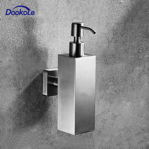 304 Stainless Steel Soap Dispenser Wall Mount, Manual Liquid Soap Dispenser Shampoo Dispenser for Kitchen and Bathroom ► Photo 1/6