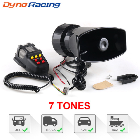 Universal 12V 100W Car Warning Alarm 7 Tones Police Fire Loud Speaker MIC System BX101644 ► Photo 1/6