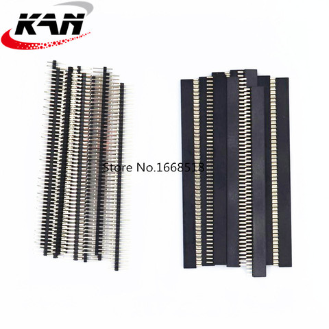 20pcs 10 pairs 50 Pin 1x50 Single Row Male and Female 1.27 Breakable Pin Header PCB JST Connector Strip for Arduino Black ► Photo 1/6