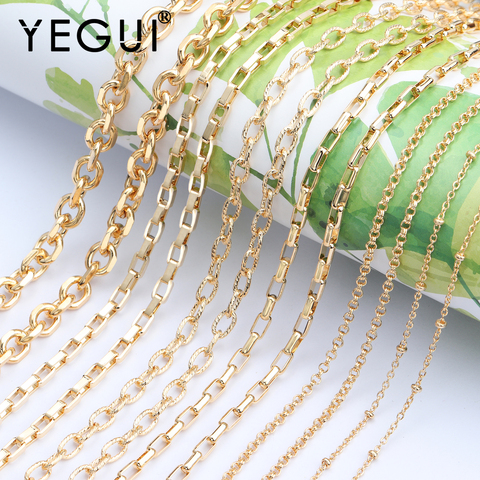 YEGUI C65,jewelry accessories,18k gold plated,0.3 microns,environmental protection,diy chain necklace,jewelry making,3m/lot ► Photo 1/6