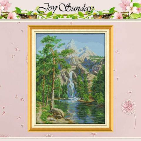 High mountain and flowing water Counted Cross Stitch 11CT 14CT Cross Stitch Set Wholesale Cross-stitch Kit Embroidery Needlework ► Photo 1/6