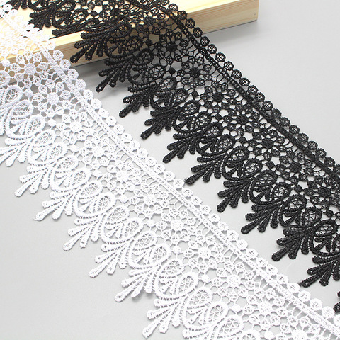 1 Yard High Quality Beautiful Black Lace Ribbon Tape 90MM Lace Trim DIY Embroidered For Sewing Decoration African Lace Fabric ► Photo 1/6